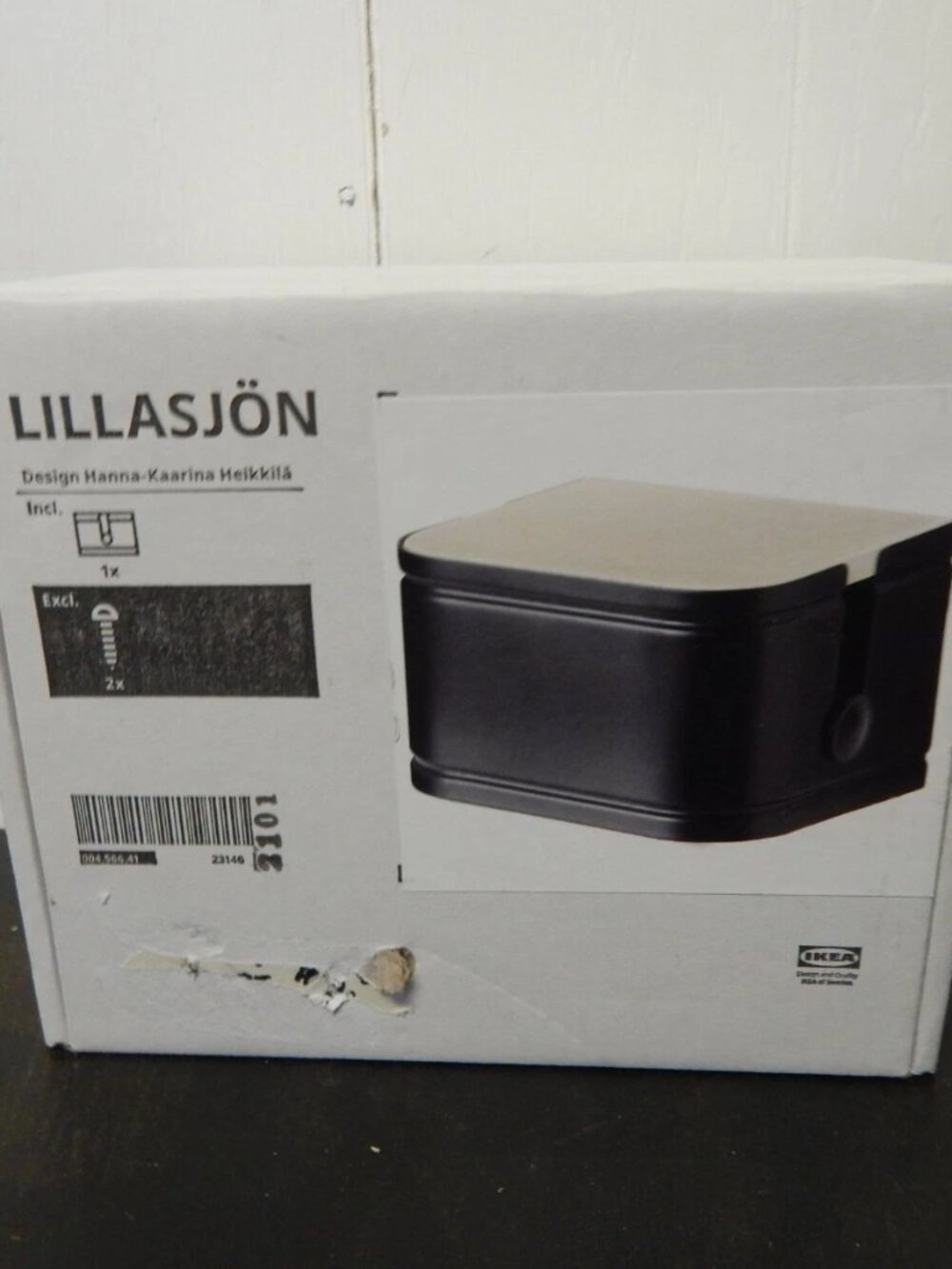 IKEA LILLASJON LILLASJÖN Toilet roll holder Galvanized steel, Solid birch NEW